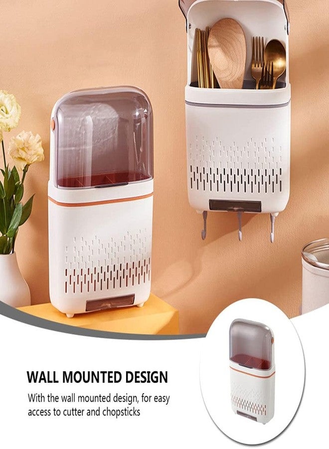 ORIGINAL MART منظم أدوات المطبخ الأصلي من أوريجينال مارت، حامل أدوات الطبخ، رف تجفيف أدوات المائدة، خطافات لتجفيف أدوات المطبخ، رف تجفيف أدوات المطبخ يُثبت على الحائط مع خطافات للأغطية - Image 2